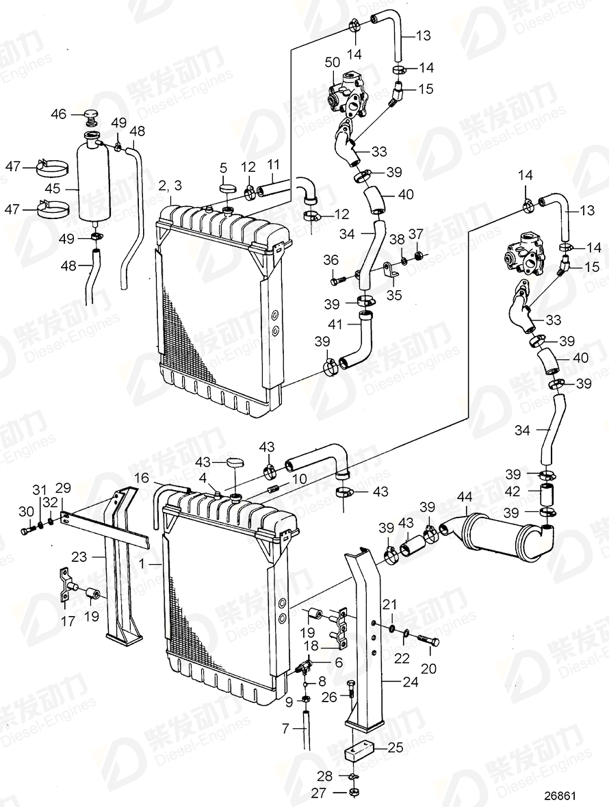 volvo penta Radiator hose 821124 Drawing volvo penta Radiator hose 821124 Drawing